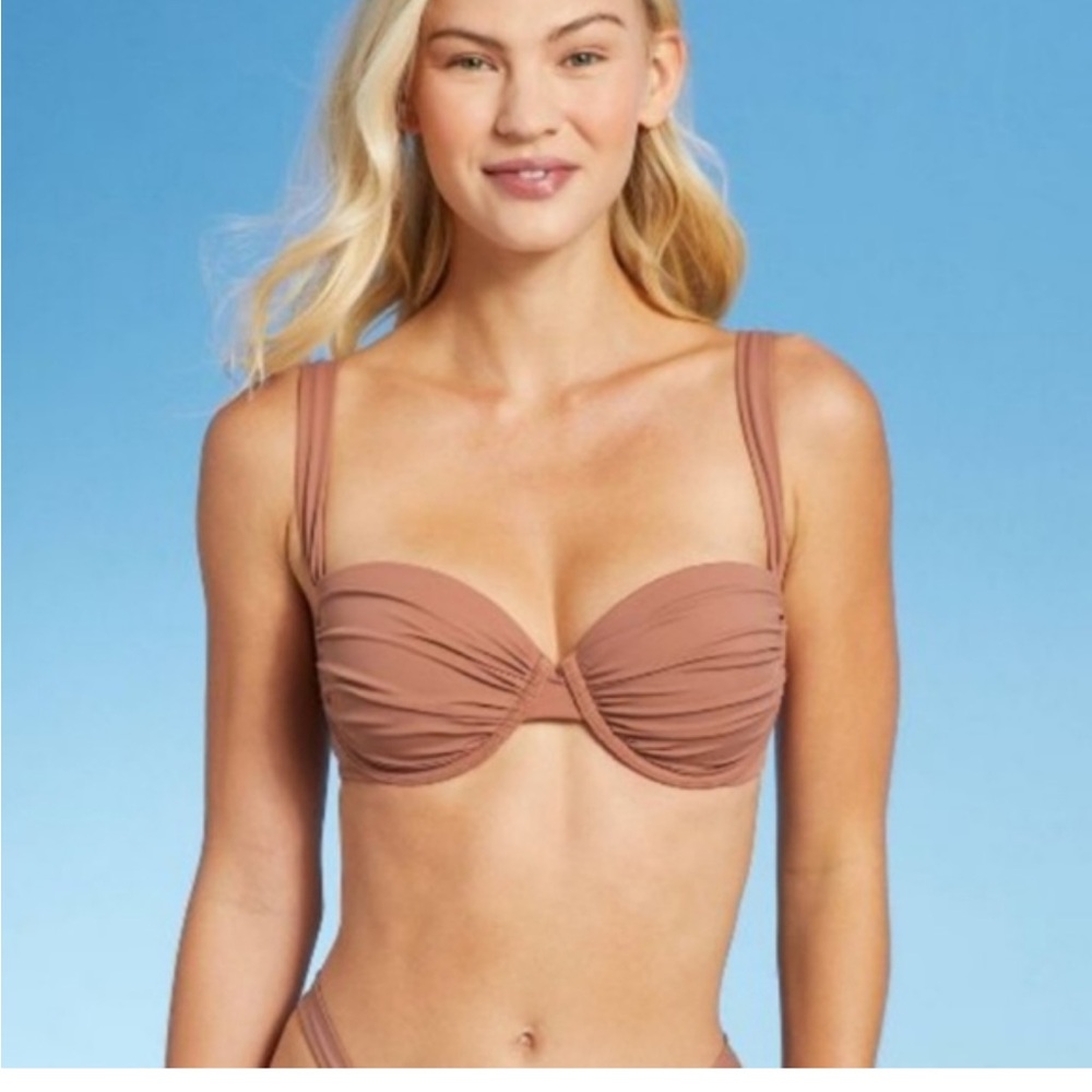 Shade & Shore Rust Bra swim pushup bra size 32b new